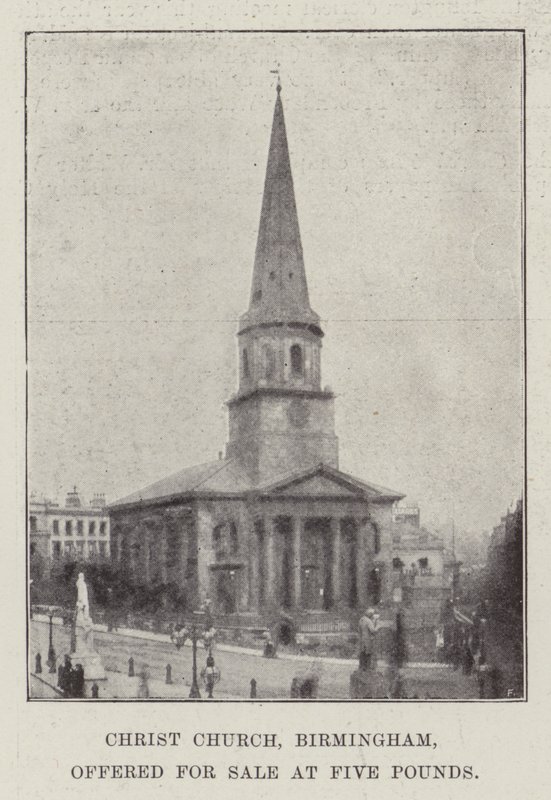 Iglesia de Cristo, Birmingham, ofrecida en venta por cinco libras de English Photographer