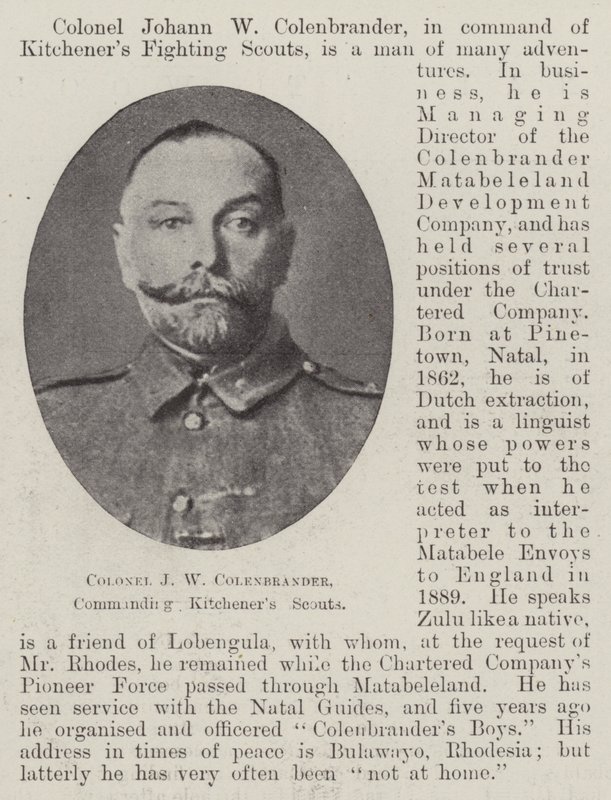 Coronel J W Colenbrander, comandante de los Scouts de Kitchener de English Photographer