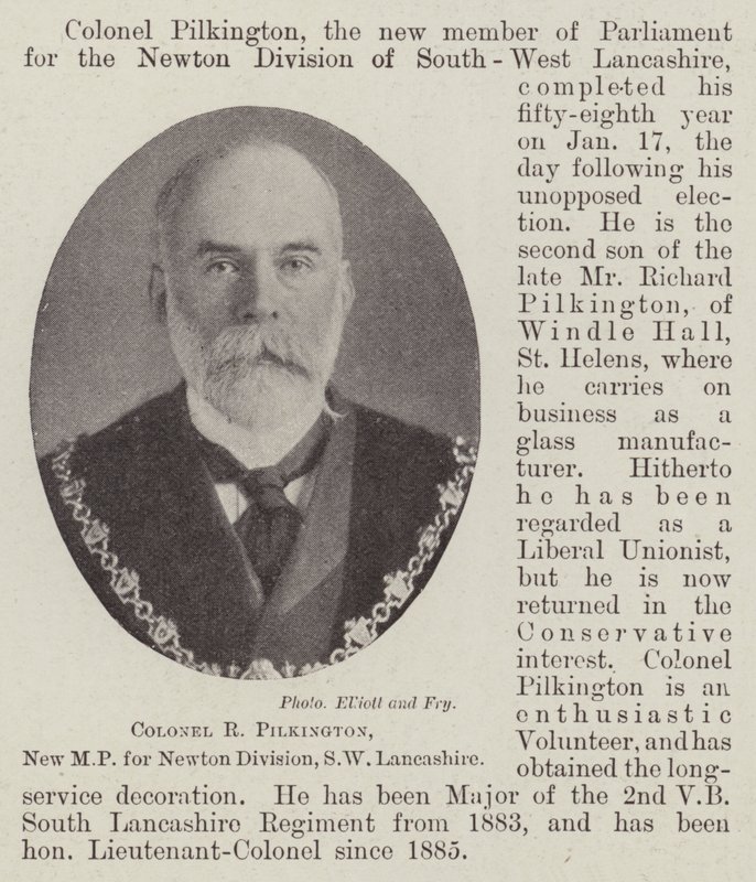 Coronel R Pilkington, nuevo MP por la División de Newton, SW Lancashire de English Photographer
