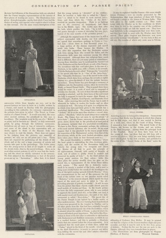 Consagración de un Sacerdote Parsee de English Photographer