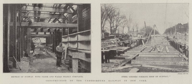 Construcción del ferrocarril subterráneo en Nueva York de English Photographer