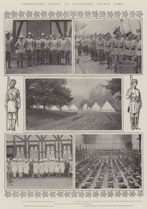 Invitados a la coronación en el campamento de Alexandra Palace de English Photographer