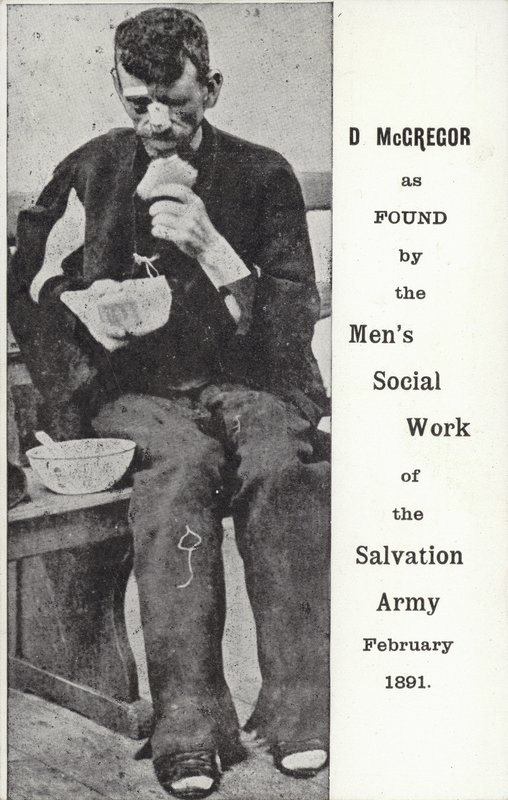 D McGregor encontrado por el Trabajo Social de Hombres del Ejército de Salvación, febrero de 1891 de English Photographer