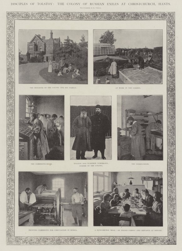 Discípulos de Tolstoy, la colonia de exiliados rusos en Christchurch, Hants de English Photographer