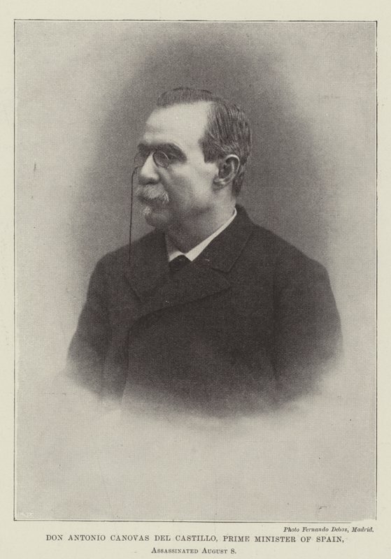 Don Antonio Cánovas del Castillo, Primer Ministro de España, Asesinado el 8 de Agosto de English Photographer