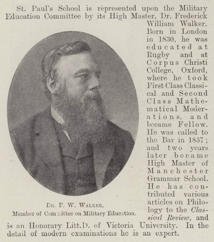 Dr. F W Walker, miembro del Comité de Educación Militar de English Photographer