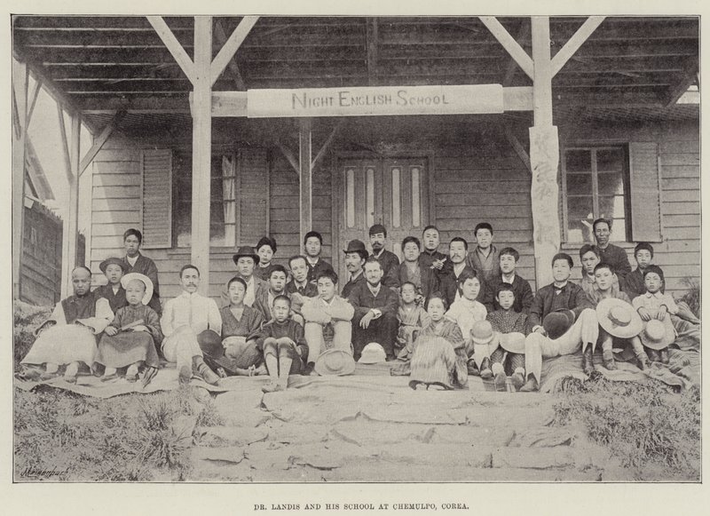 El Dr. Landis y su escuela en Chemulpo, Corea de English Photographer