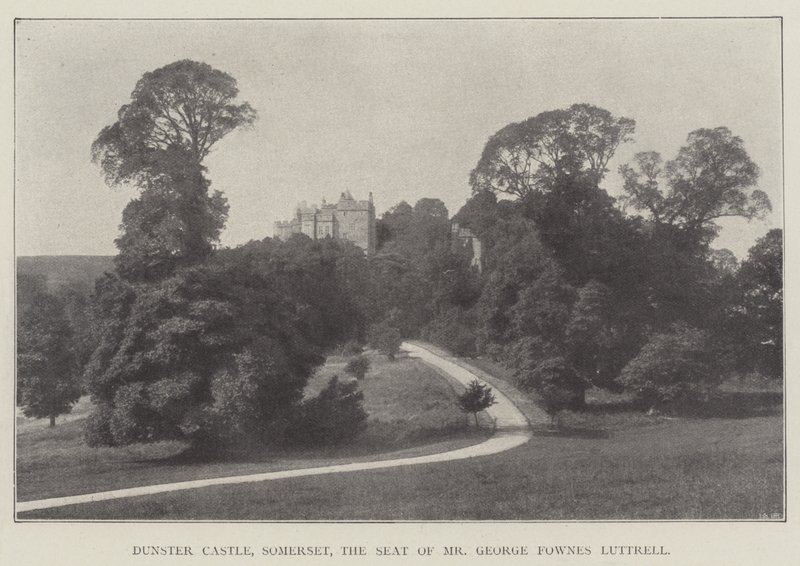 Castillo de Dunster, Somerset, la residencia del Sr. George Fownes Luttrell de English Photographer