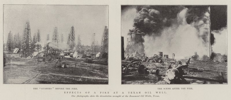 Efectos de un incendio en un pozo petrolero de Texas de English Photographer