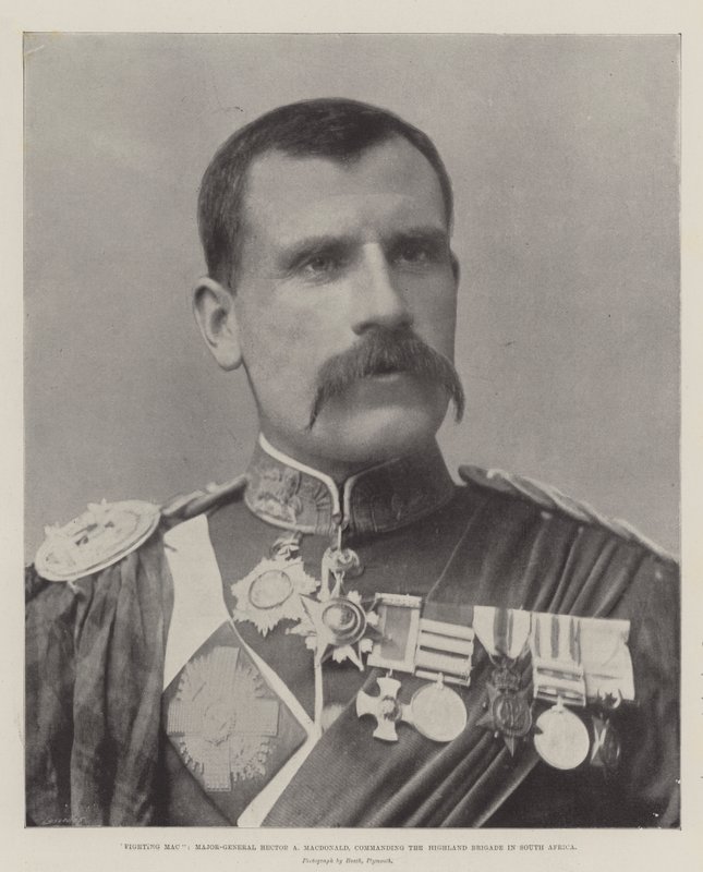 Fighting Mac, Mayor General Hector A Macdonald, comandante de la Brigada Highland en Sudáfrica de English Photographer