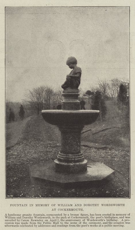 Fuente en Memoria de William y Dorothy Wordsworth en Cockermouth de English Photographer