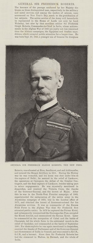 General Sir Frederick Sleigh Roberts, el Nuevo Par de English Photographer