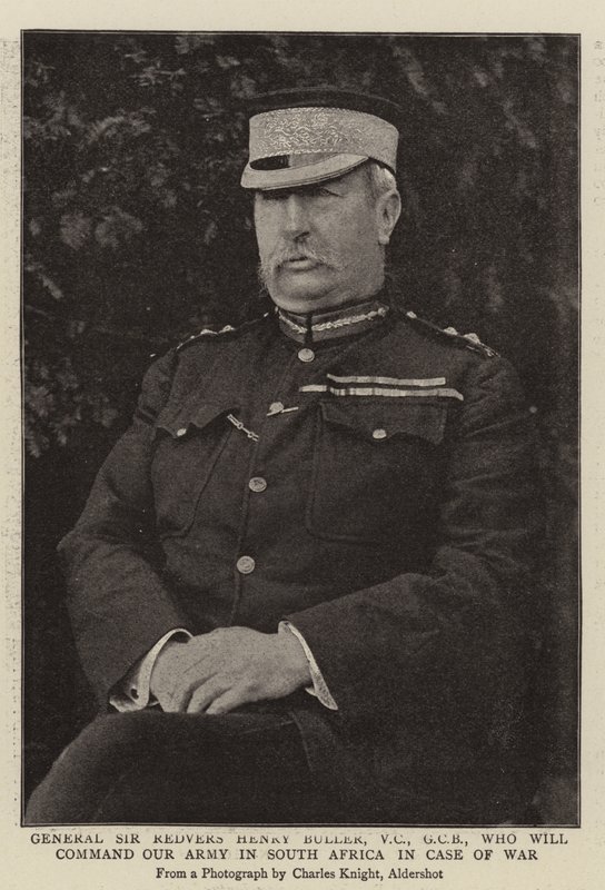 El General Sir Redvers Henry Buller, VC, GCB, quien comandará nuestro ejército en Sudáfrica en caso de guerra de English Photographer