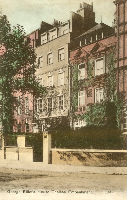 Casa de George Elliot, Cheyne Walk, Chelsea Embankment, Londres (foto coloreada) de English Photographer