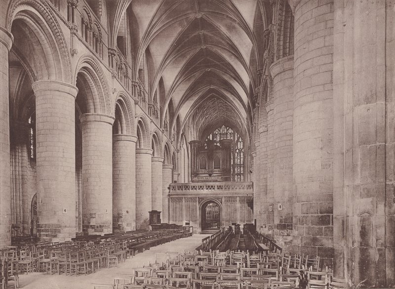 Gloucester: La Catedral, Nave Este (fotografía en b/n) de English Photographer