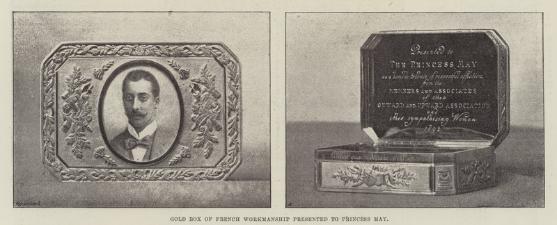 Caja de Oro de Manufactura Francesa presentada a la Princesa May de English Photographer