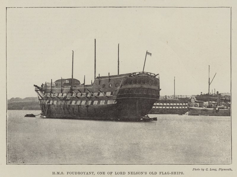 HMS Foudroyant, uno de los antiguos barcos insignia de Lord Nelson de English Photographer