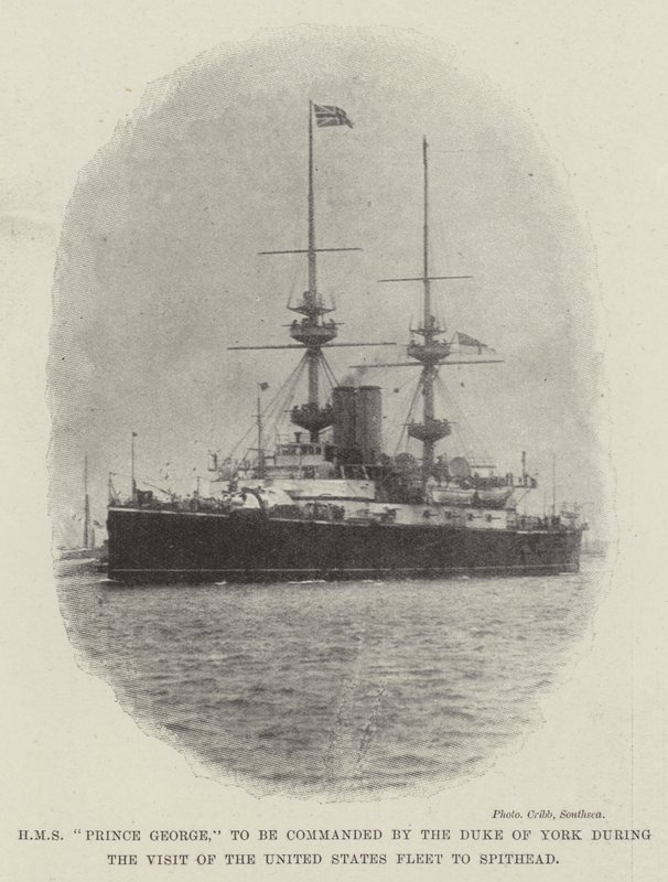 HMS Prince George, comandado por el Duque de York durante la visita de la flota de Estados Unidos a Spithead de English Photographer