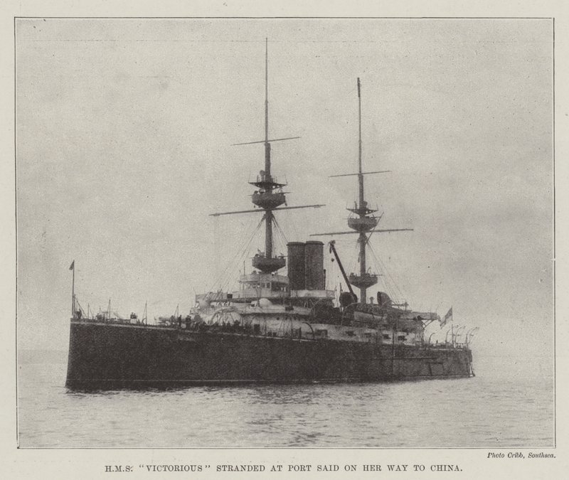 HMS Victorious varado en Port Said en su Camino a China de English Photographer
