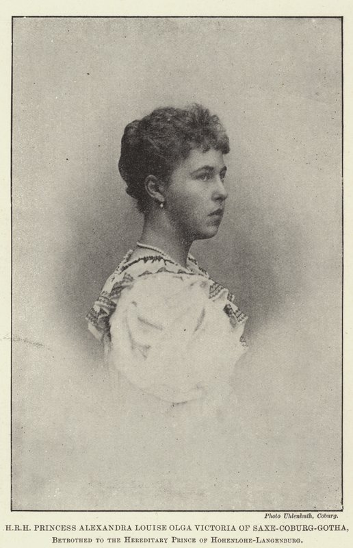 SAR Princesa Alexandra Louise Olga Victoria de Sajonia-Coburgo-Gotha, prometida al Príncipe Heredero de Hohenlohe-Langenburg de English Photographer