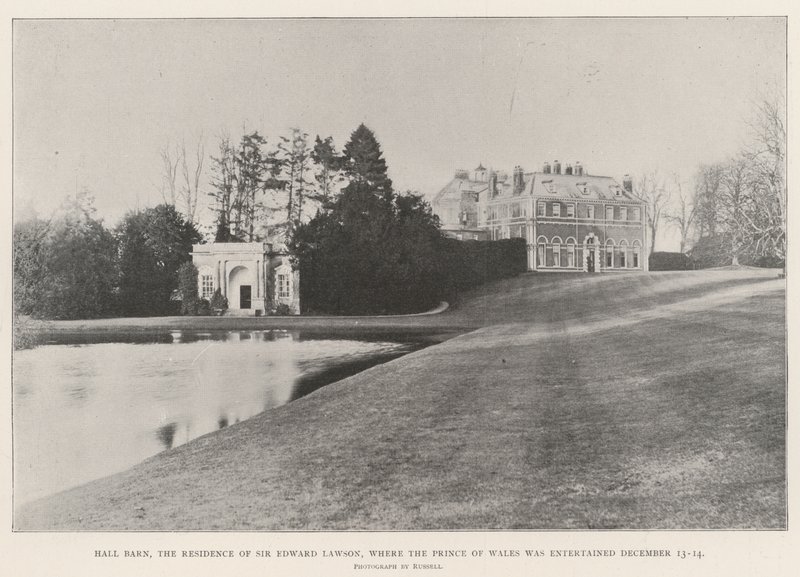 Hall Barn, la residencia de Sir Edward Lawson, donde el Príncipe de Gales fue entretenido el 13-14 de diciembre de English Photographer
