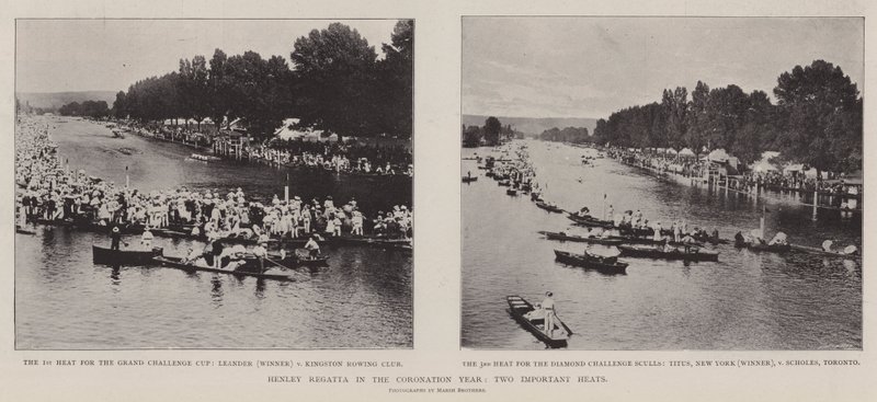 Regata de Henley en el año de la coronación, dos heats importantes de English Photographer