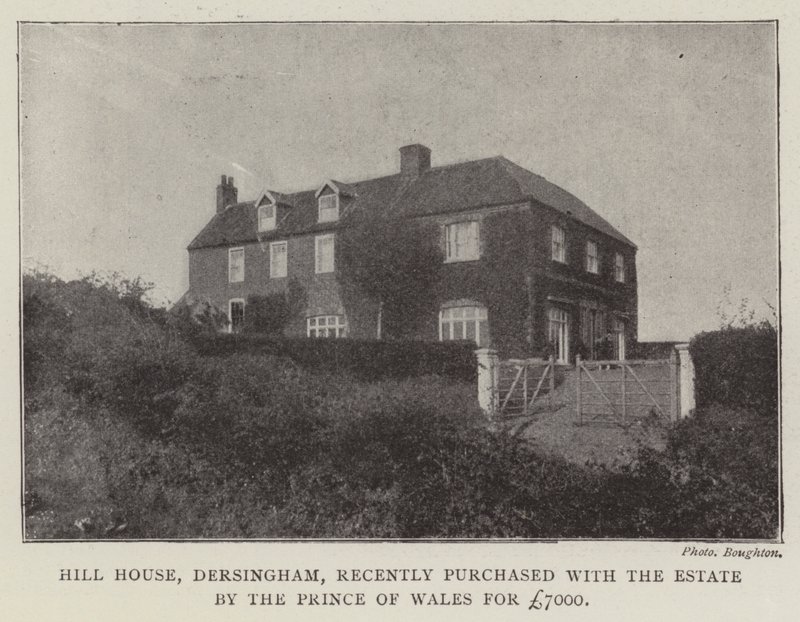 Hill House, Dersingham, recientemente comprada con la finca por el Príncipe de Gales por £7000 de English Photographer