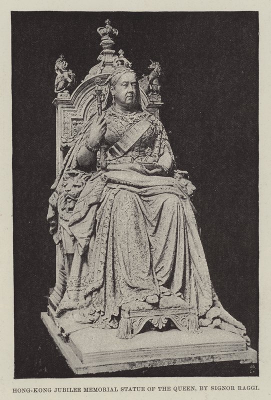 Estatua conmemorativa del jubileo de Hong Kong de la reina, por Signor Raggi de English Photographer