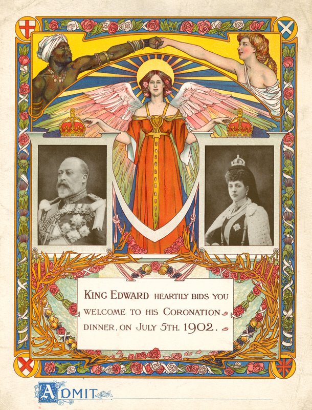 Invitación a la cena de coronación del Rey Eduardo VII el 5 de julio de 1902 de English Photographer