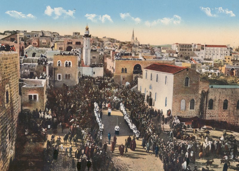 Jerusalén: Belén, día de Navidad (foto coloreada) de English Photographer