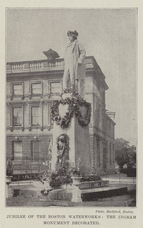 Jubileo de las Obras de Agua de Boston, el Monumento Ingram decorado de English Photographer