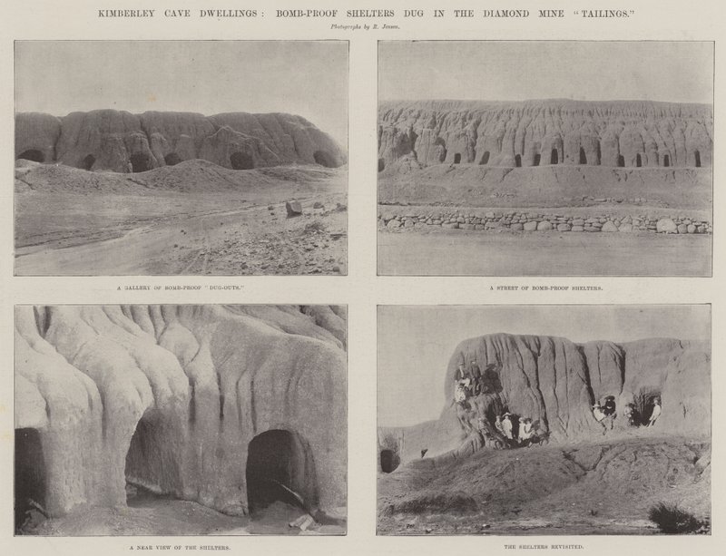 Viviendas en Cuevas de Kimberley, Refugios a Prueba de Bombas excavados en los Residuos de la Mina de Diamantes de English Photographer