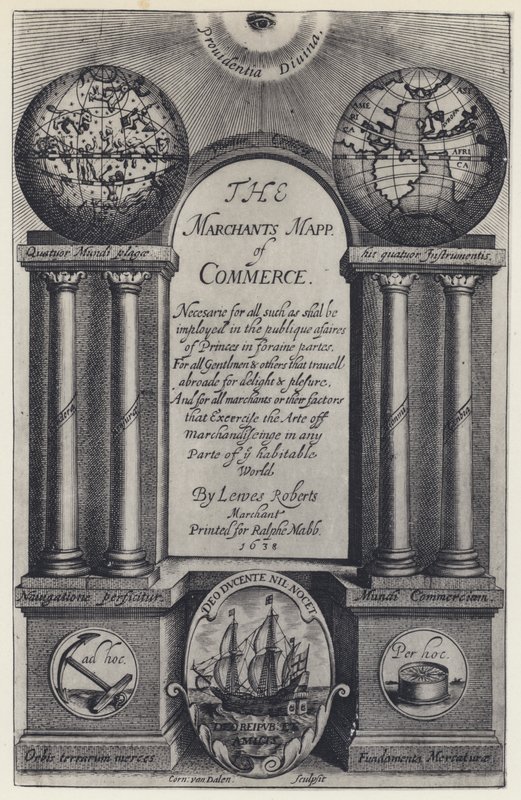 L Roberts, El mapa comercial de los mercaderes, R Mabb 1638 de English Photographer