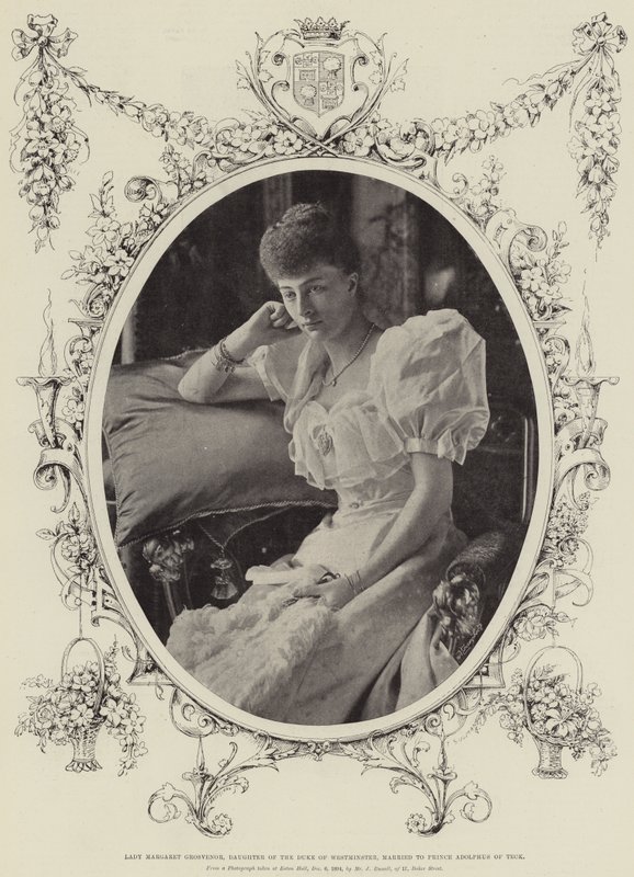 Lady Margaret Grosvenor, hija del Duque de Westminster, casada con el Príncipe Adolfo de Teck de English Photographer