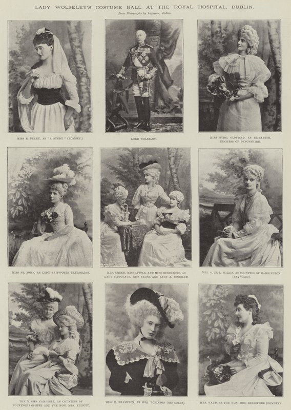Baile de Disfraces de Lady Wolseley en el Hospital Real, Dublín de English Photographer