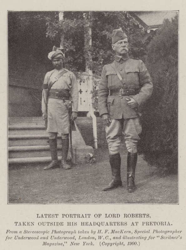 Último retrato de Lord Roberts, tomado fuera de su cuartel general en Pretoria de English Photographer