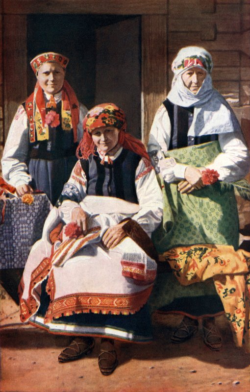 Letonia: Corredores campesinos de Rucava (foto en color) de English Photographer