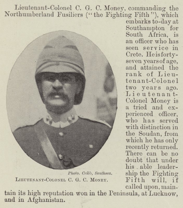 Teniente-Coronel C G C Money de English Photographer
