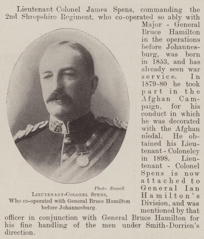 Teniente Coronel Spens, quien cooperó con el General Bruce Hamilton antes de Johannesburgo de English Photographer