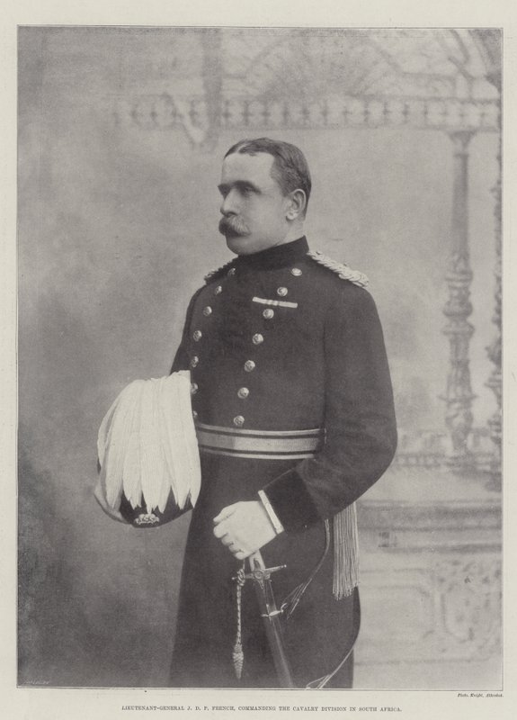 Teniente General J D P French, comandando la División de Caballería en Sudáfrica de English Photographer
