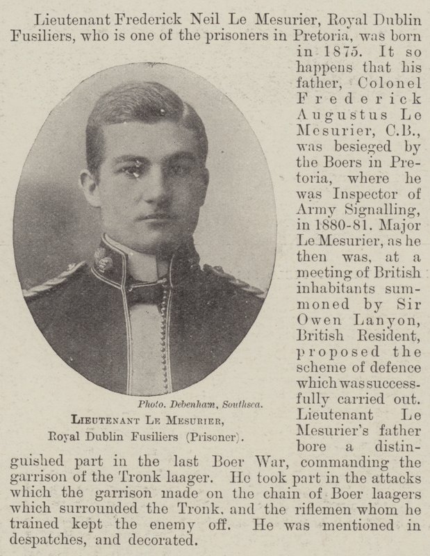 Teniente Le Mesurier, Fusileros Reales de Dublín (Prisionero) de English Photographer
