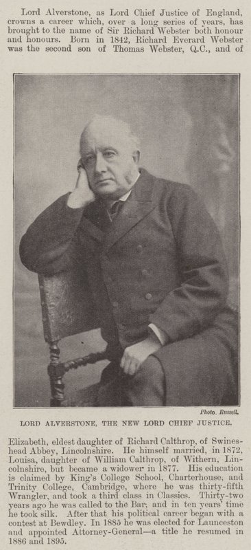 Lord Alverstone, el Nuevo Lord Chief Justice de English Photographer