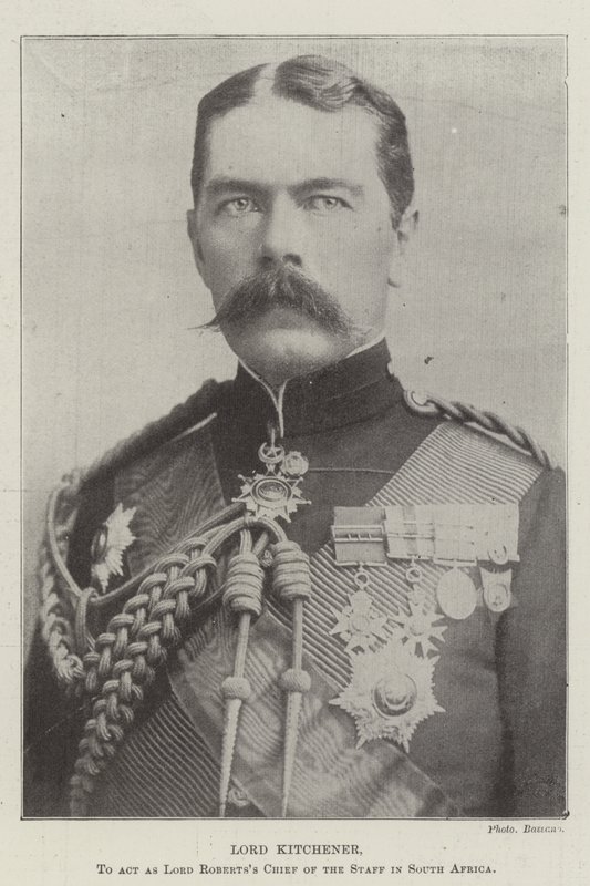 Lord Kitchener, para actuar como jefe de personal de Lord Roberts en Sudáfrica de English Photographer