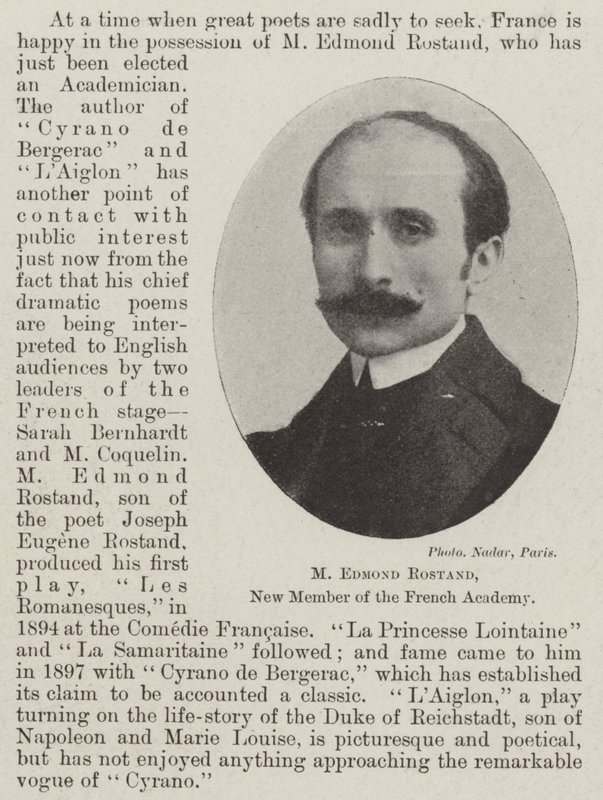 M. Edmond Rostand, Nuevo Miembro de la Academia Francesa de English Photographer