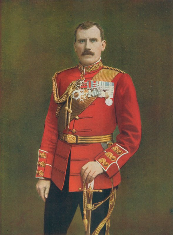Mayor General Hector A. MacDonald. Comandando la 3ra Brigada (Highland) con Lord Methuen de English Photographer