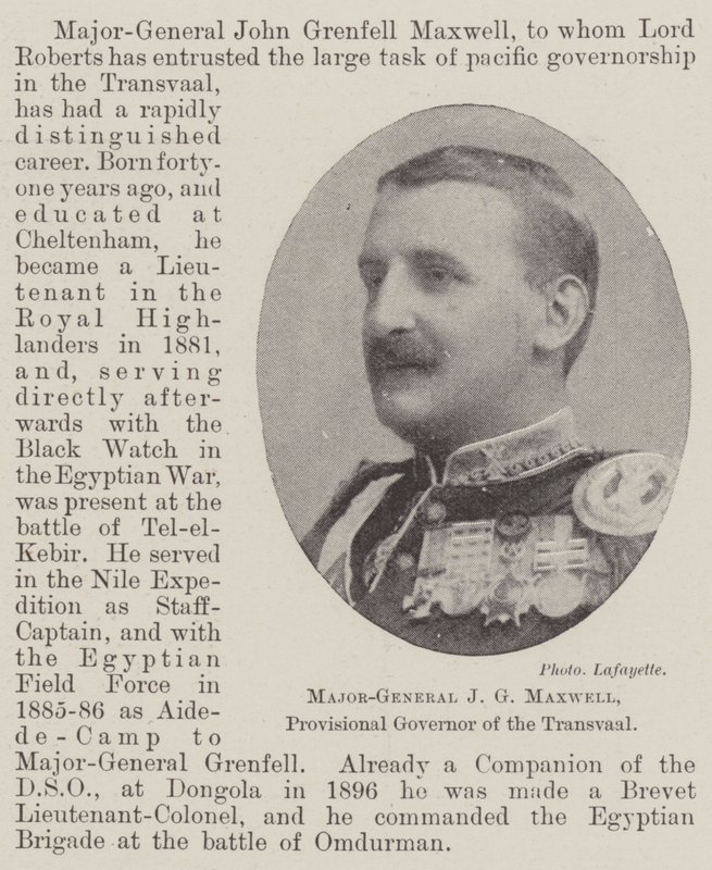 Mayor General J G Maxwell, Gobernador Provisional del Transvaal de English Photographer