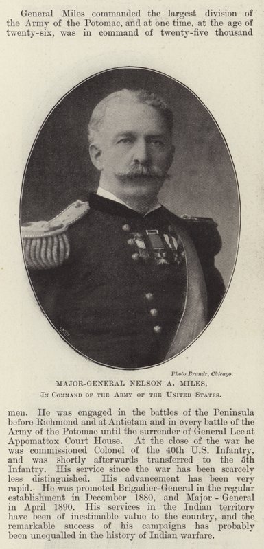 Mayor General Nelson A. Miles, al mando del Ejército de los Estados Unidos de English Photographer