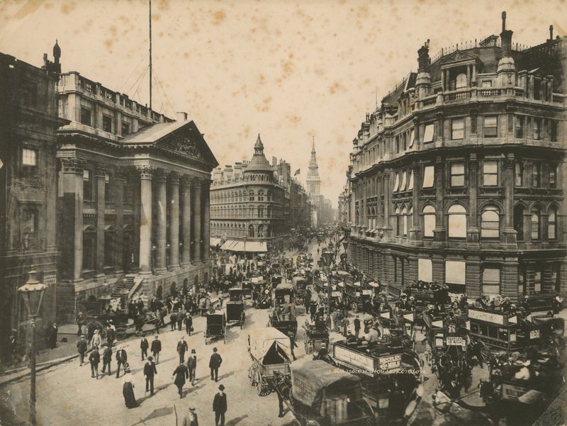 Mansion House, Queen Victoria Street y Cheapside, Londres de English Photographer