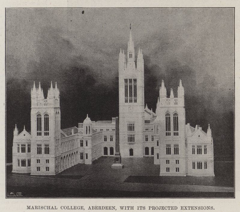 Marischal College, Aberdeen, con sus Proyecciones de Extensión de English Photographer
