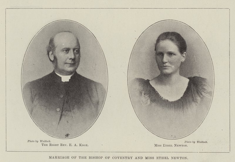 Matrimonio del Obispo de Coventry y la Srta. Ethel Newton de English Photographer